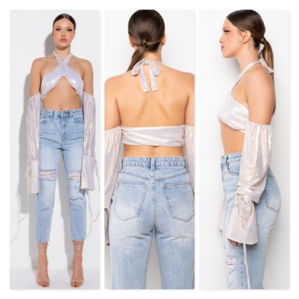 Glittery Wrap Top - image 1